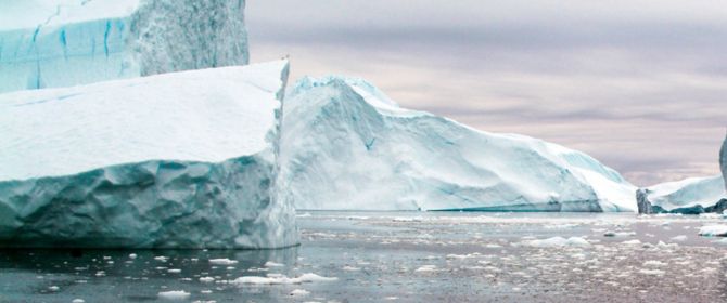 Iceberg and melting ice