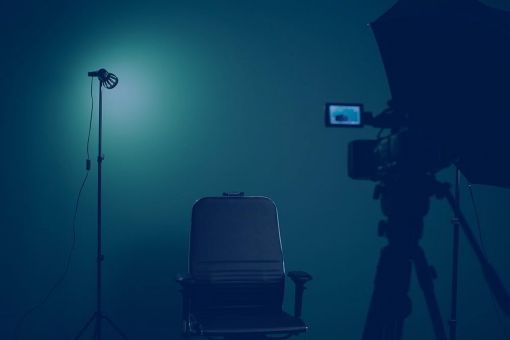Chair in video studio