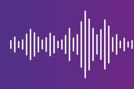 Sound wave on purple background