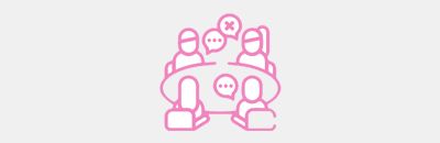 people in meeting around table icon