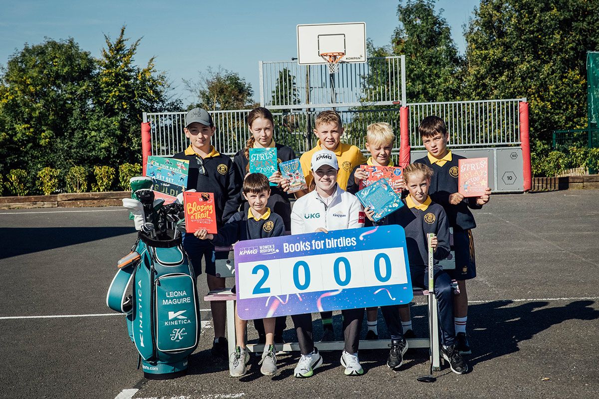 Leona Maguire and the children of Clonmoney N.S.