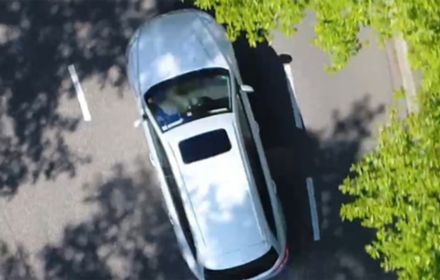 Car driving on country road