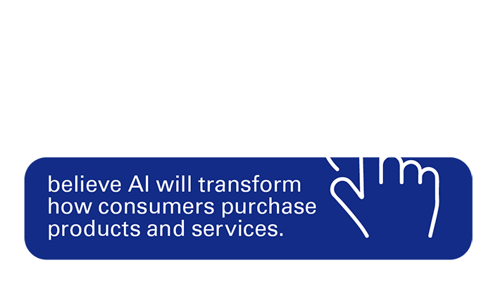 1 in 3 believe AI will transform
how consumers purchase
products and services