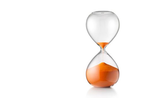 Hourglass with orange sand