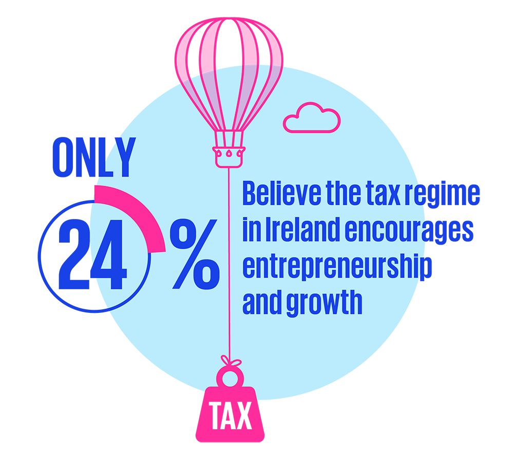 Only 24% believe that the tax regime in Ireland encourages entrepreneurship and growth