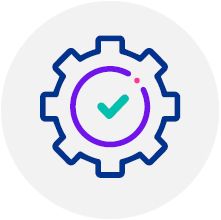 Tickmark and cog icon