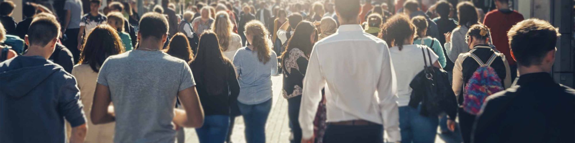 crowd of people in a shopping street