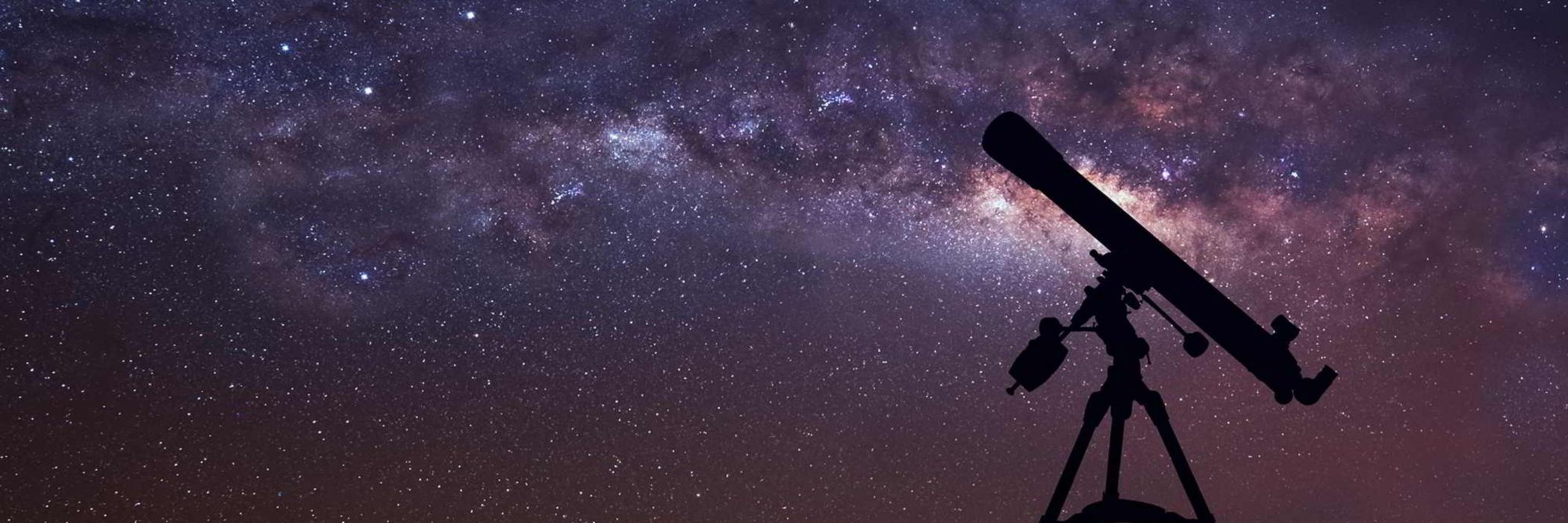 Infinite space background with silhouette of telescope. This image elements furnished by NASA.