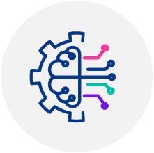 Brain and cog icon