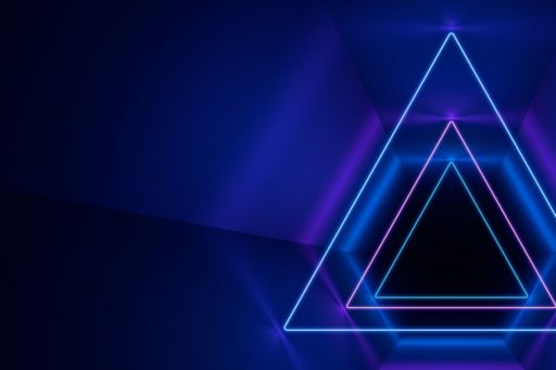 ignition triangle lines in blue and purple against dark background