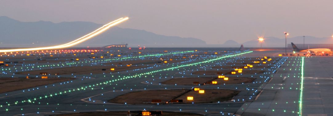 illuminated runway