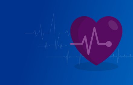 Illustrated heart with heartbeat line