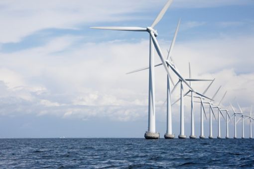 Image of windmills on sea
