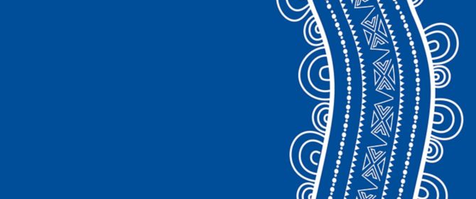 Indigenous Australia line design – blue and white