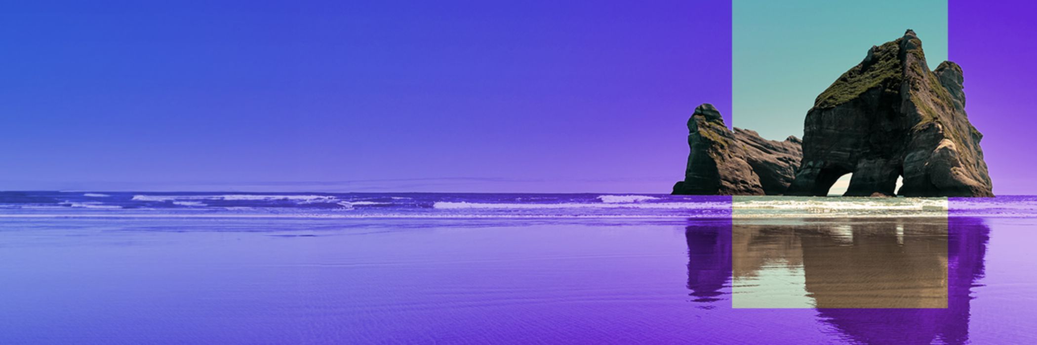 blue ocean with rock new zealand