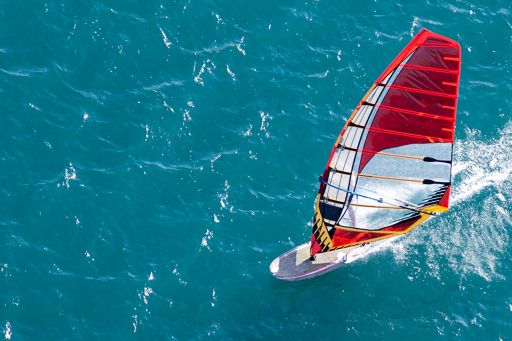 Financial instruments | High angle image of a windsurfer on the open water 