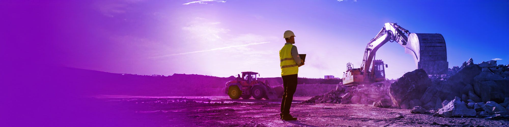 Man at building site