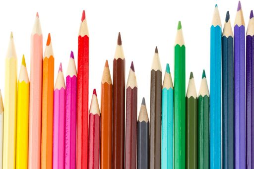 多色の色鉛筆