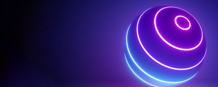 紫と青に発行する球体