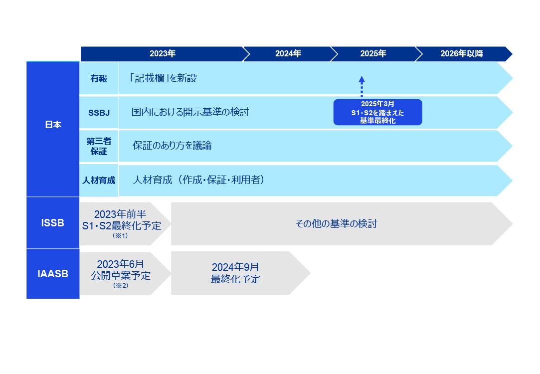 図表3 サステナビリティ関連の基準開発のロードマップ