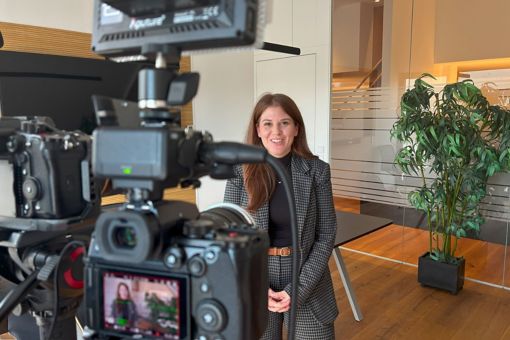 Marina beim Videodreh mit der FH Technikum Wien