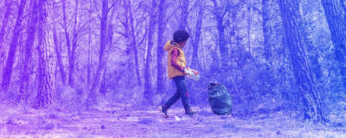 Kid collecting bin