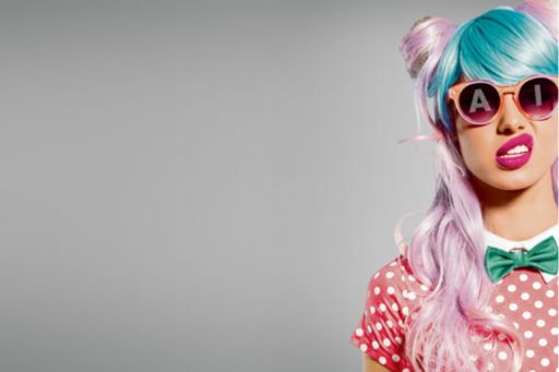 Woman with glasses and rainbow hair