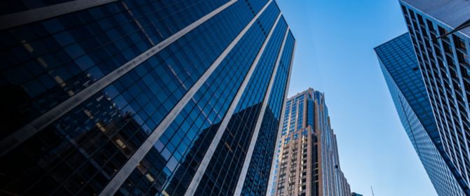 Skyscraper with glass facade