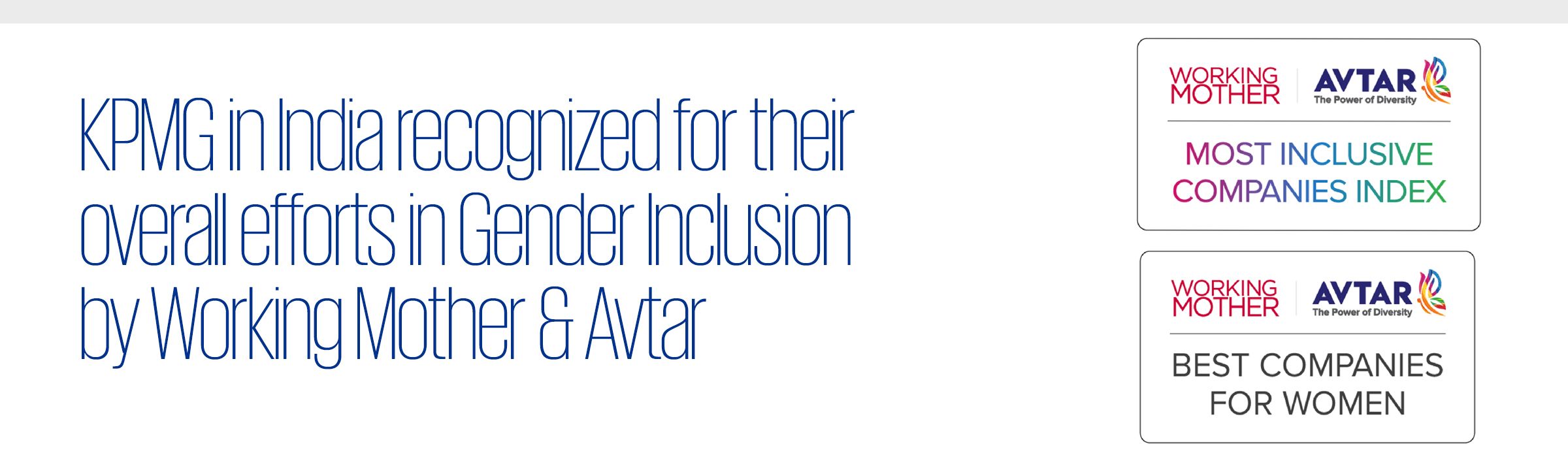 KPMG in India recognized for their overall efforts in Gender Inclusion