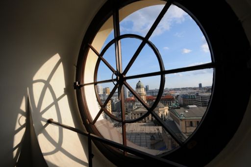 view through Porthole to German Cathedral