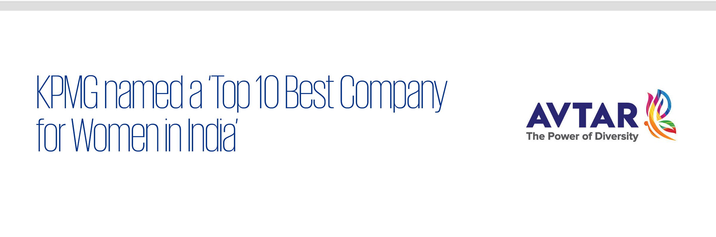 KPMG named a Top 10 Best Company for Women in India