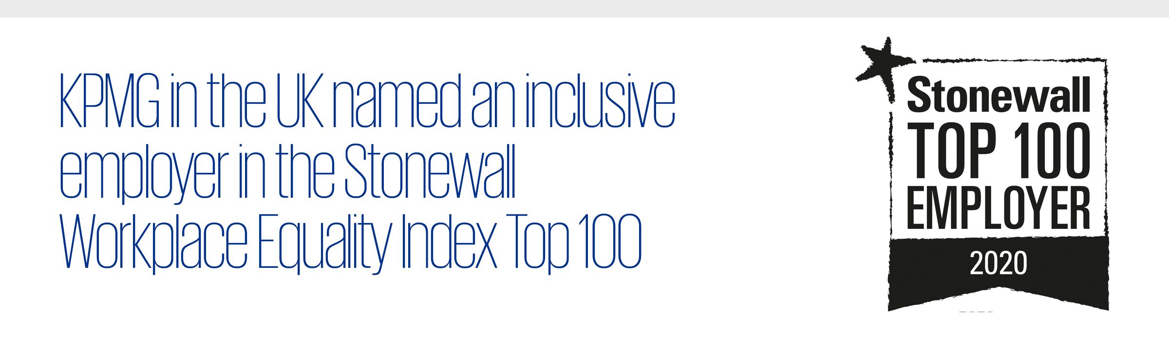 KPMG in the UK named an inclusive employer in the Stonewall Workplace Equality Index Top 100