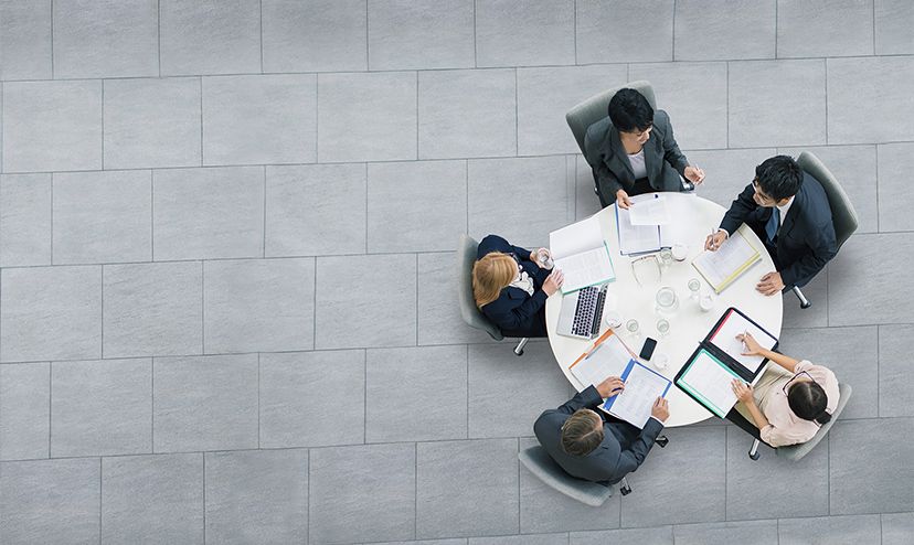 People holding a meeting