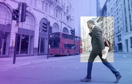 man walking in London