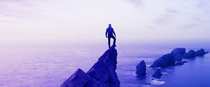 Man standing on the cliff