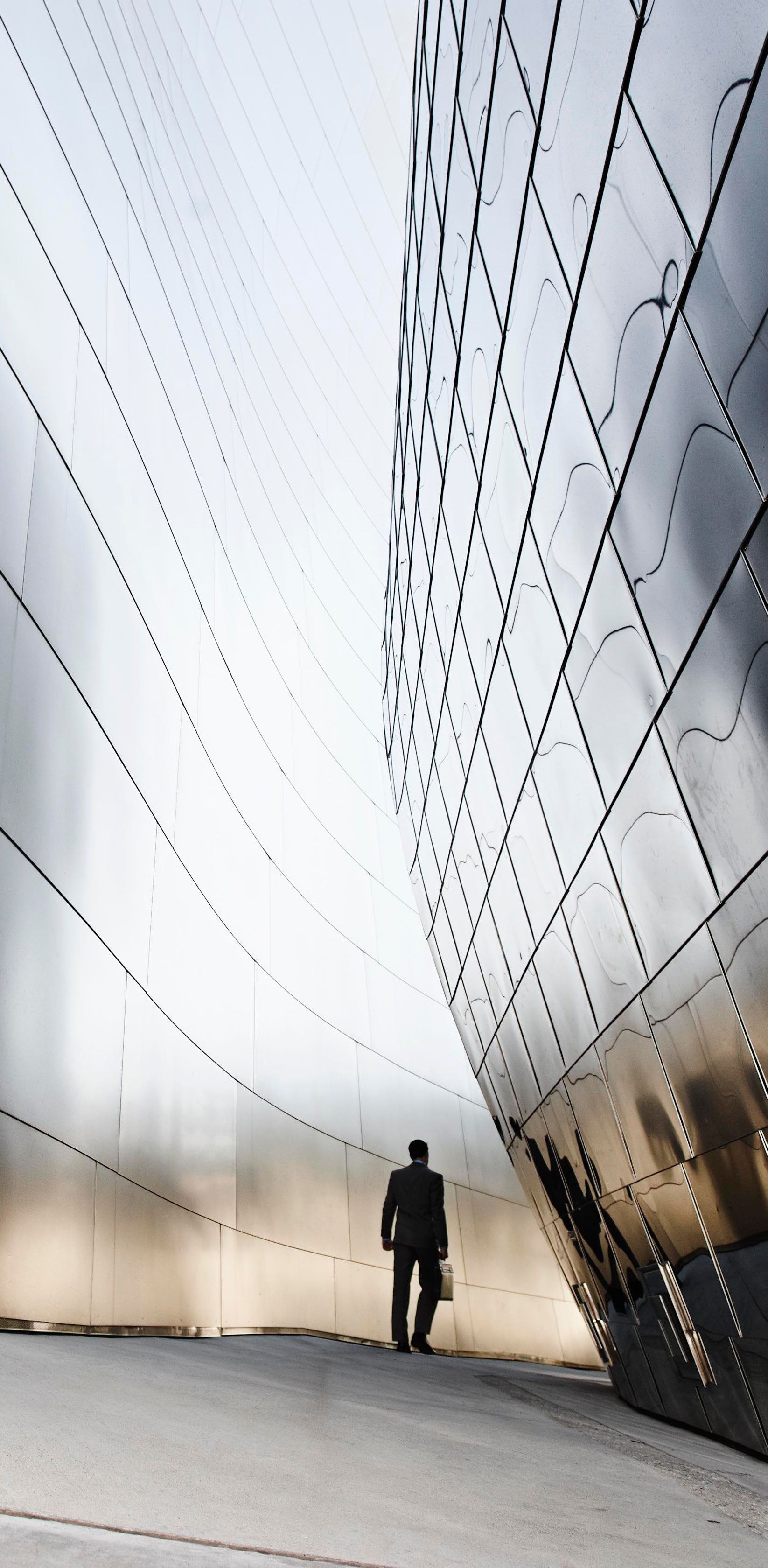 man walking in building