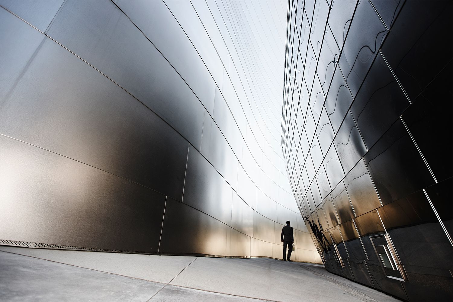 man walking in building