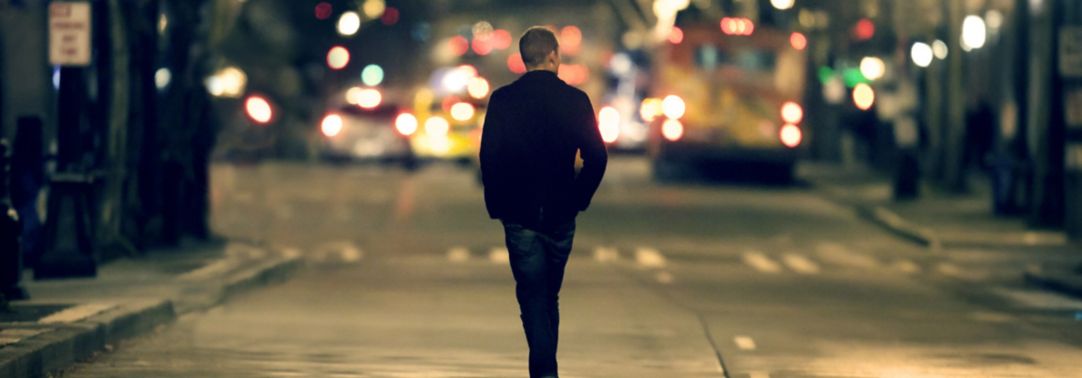 Man walking down street