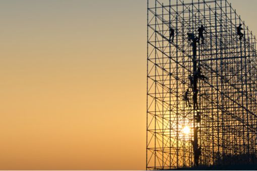 Men on scaffolding