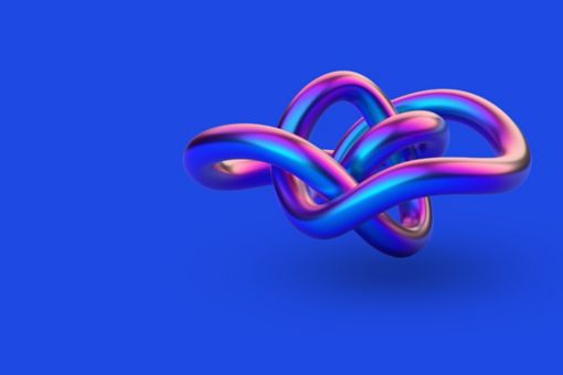 Multicolour chain abstract with blue background