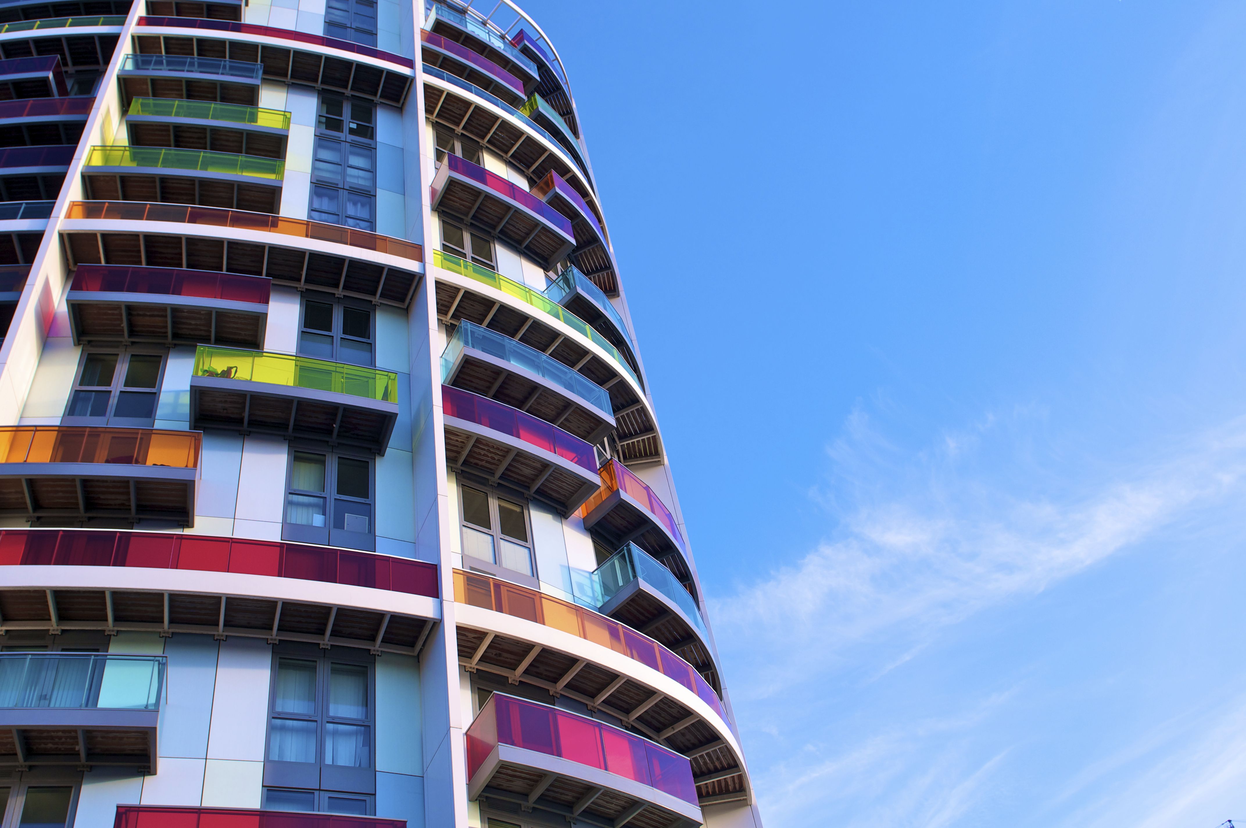 multicoloured balconies