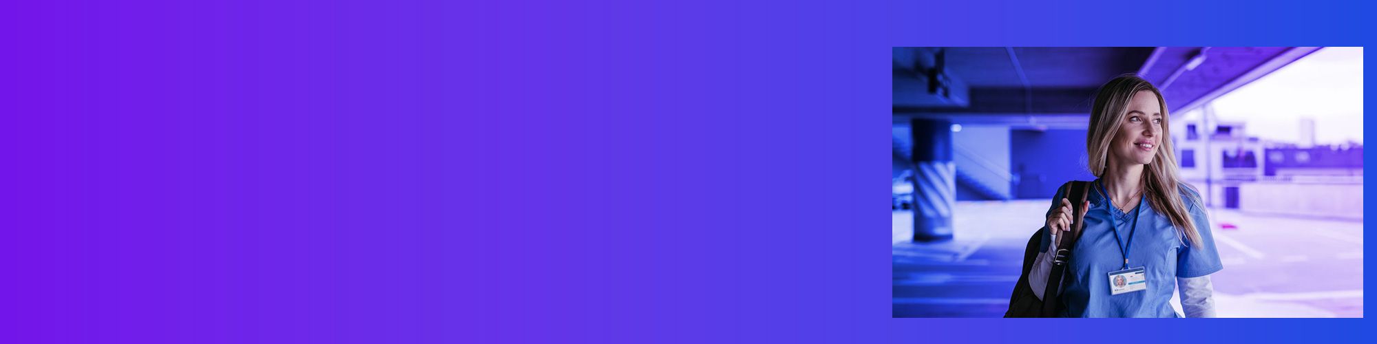 nurse holding bag banner