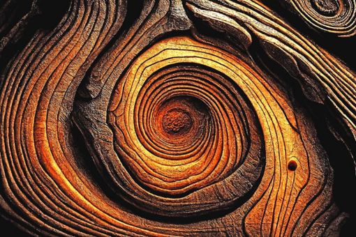 Old growth wood tree rings