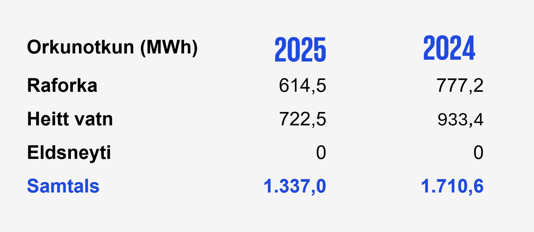 Orkunotkun í starfseminni