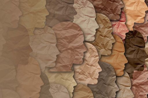Paper faces of different skin tones
