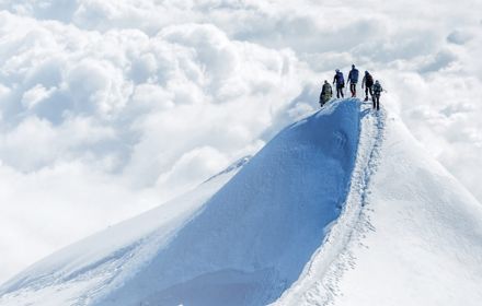 People climbing a mountain