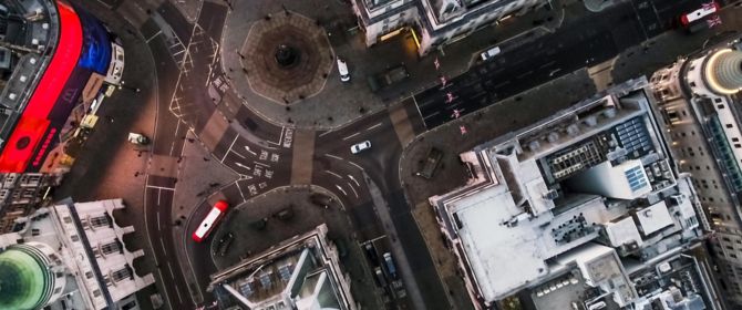 Piccadilly Circus from bird's eye view