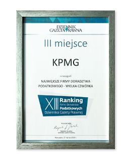 KPMG po raz kolejny jednym z liderów największych firm doradztwa podatkowego w Polsce w 2018 r.