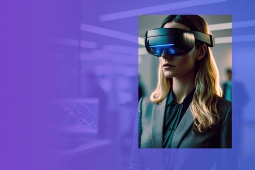 Kobieta w okularach VR | Prawa autorskie do wytworów sztucznej inteligencji