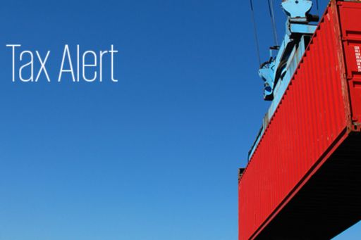 "Tax Alert" header next to a container